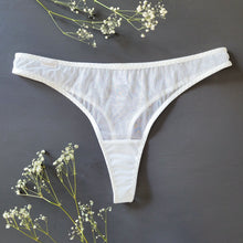 Load image into Gallery viewer, By Your Side white mesh thong panties
