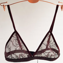 Load image into Gallery viewer, Bordeaux lace bralette
