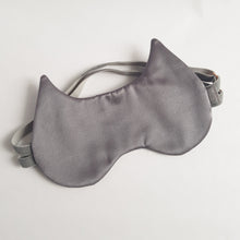 Load image into Gallery viewer, Silver Owl silk sleep mask
