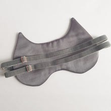 Load image into Gallery viewer, Silver Owl silk sleep mask
