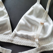 Load image into Gallery viewer, Mellow Morning white silk bralette
