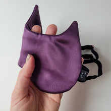 Load image into Gallery viewer, Purple Cat silk sleep mask
