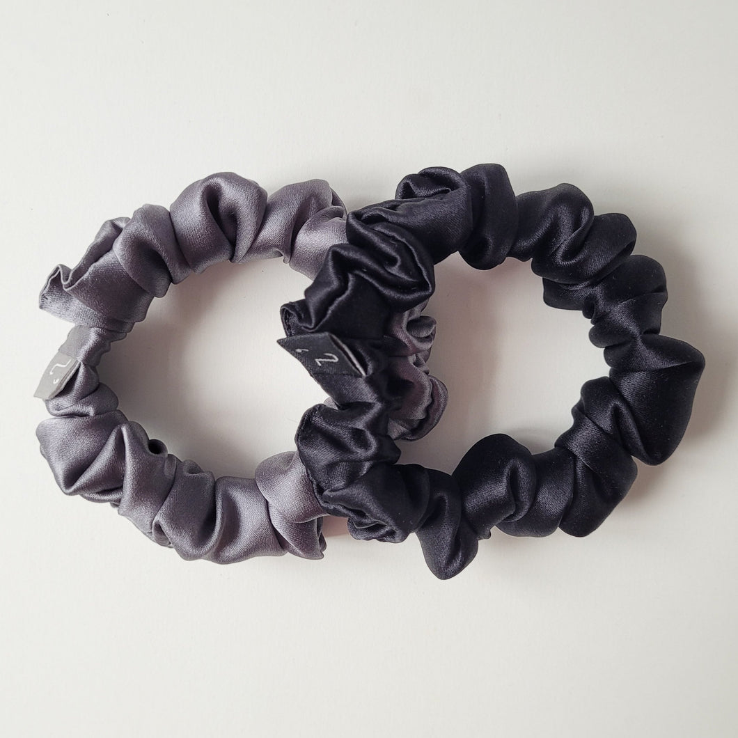 Perfect Duo scrunchie set- grey & black