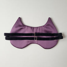 Load image into Gallery viewer, Purple Cat silk sleep mask

